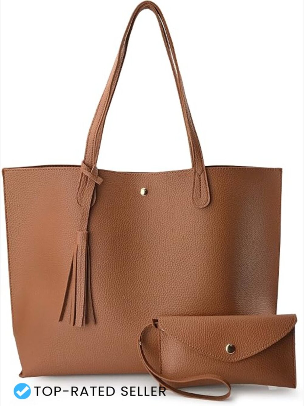 Women's Faux Leather Tote Bag Minimalist Chunky Handbag Work Office Purse